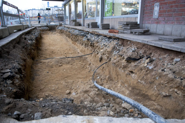 Uppgr&auml;vd vid parkeringen