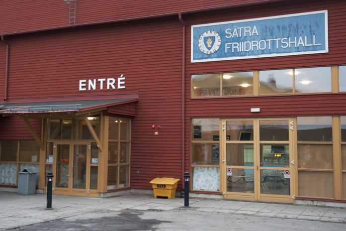 Entré Sätra friidrottshall.