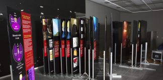 Paneler för kommande utställning.